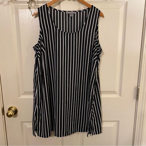 Jessica London Black and White tunic Tank Top - Picture 1 of 6